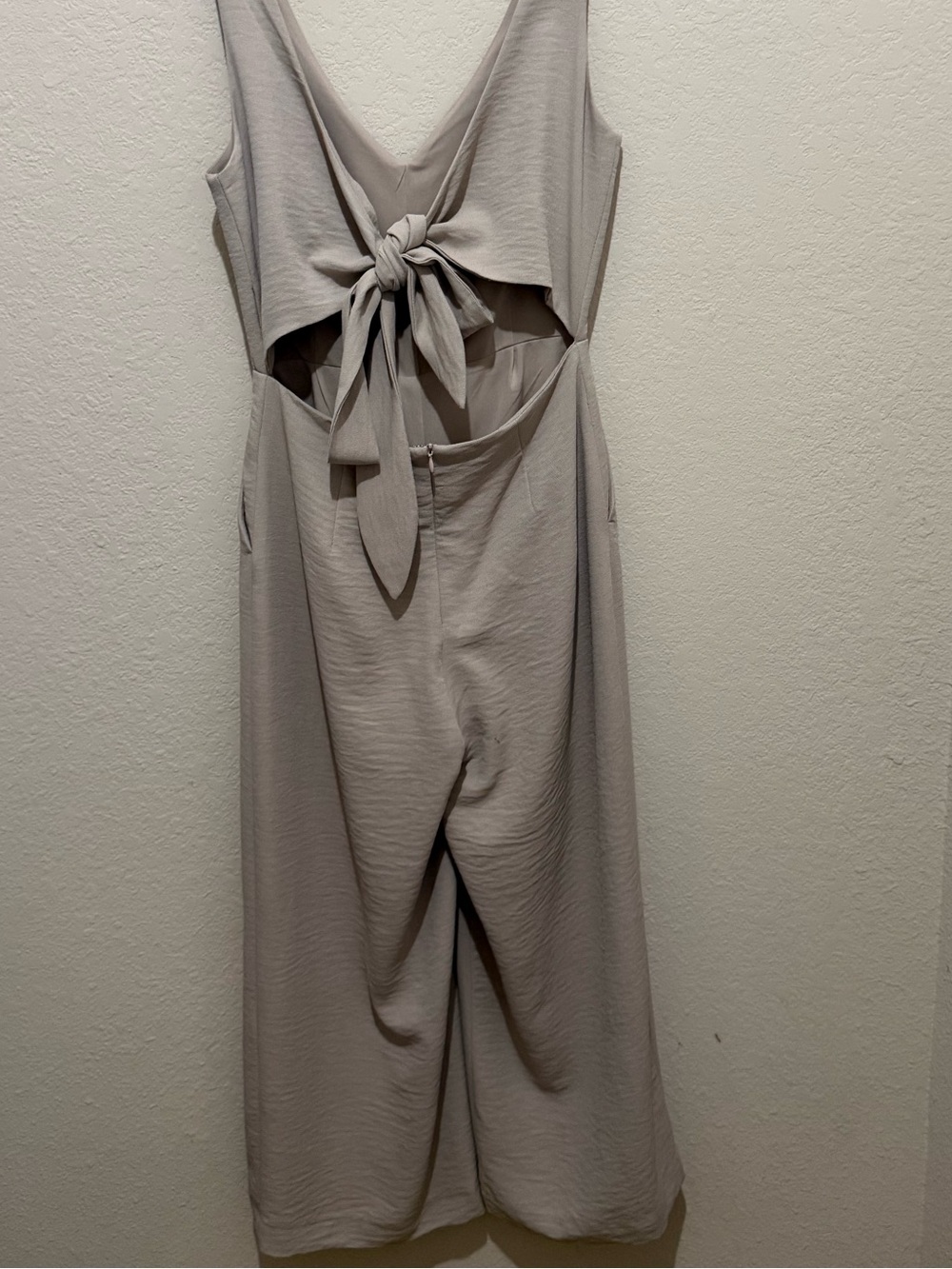 Mod Ref Taupe V-Neck Wide-Leg Jumpsuit - Picture 2 of 3